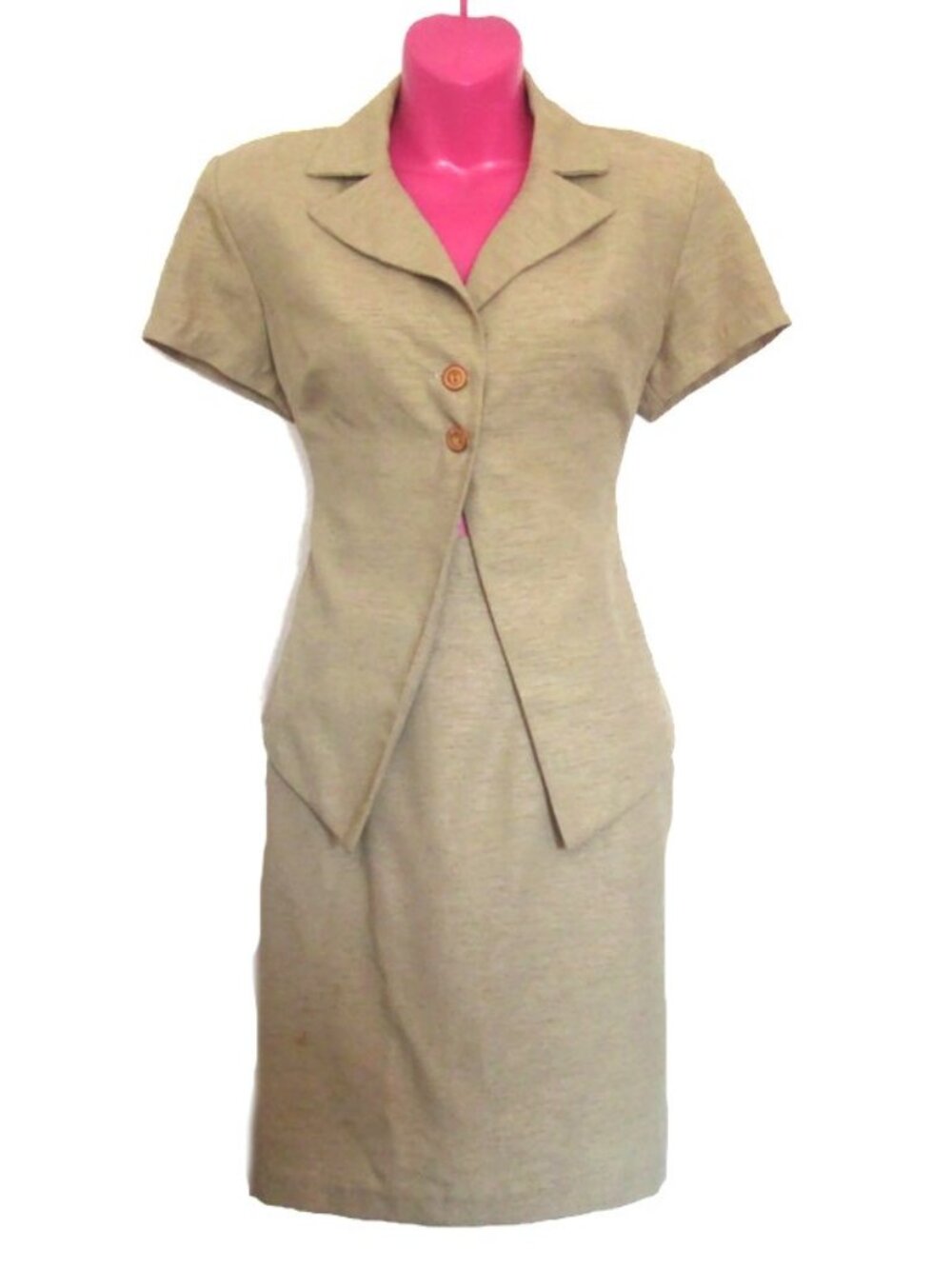 1990s vintage office siren gold tan sexy suit size small